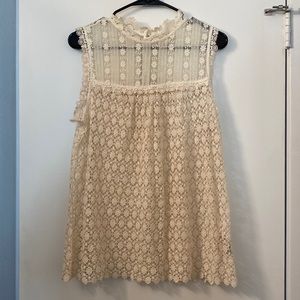Anthropologie Lace Sleeveless Unlined